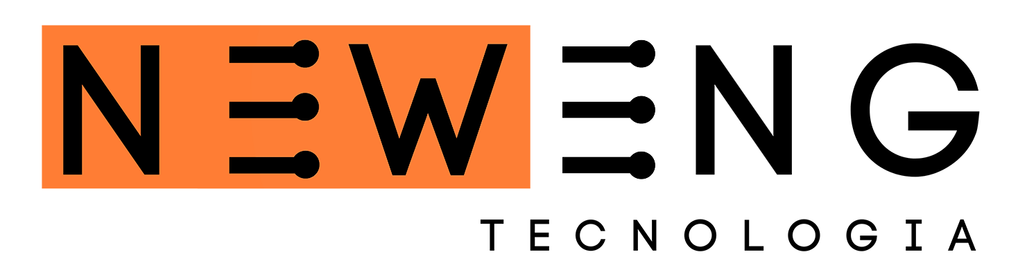 Logotipo Neweng Laranja e Preto.