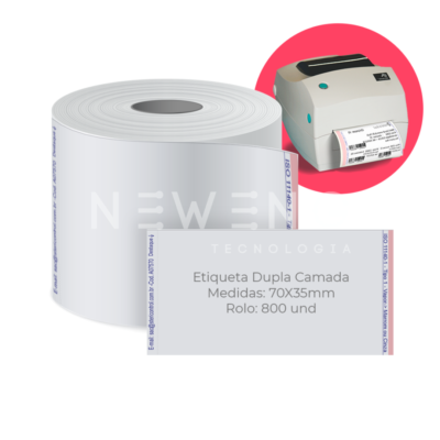 Etiqueta em branco para impressora térmica.