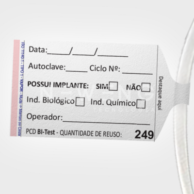 Fotografia etiqueta para identificação de ciclos do teste PCD.