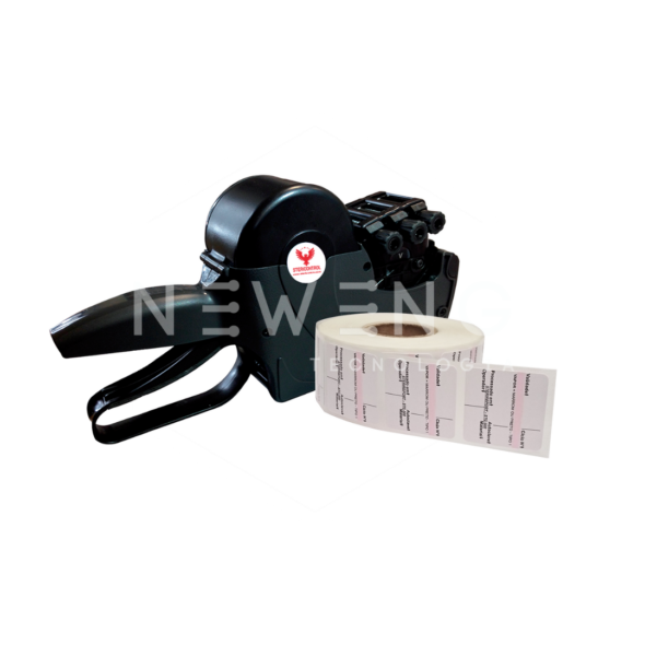 Fotografia etiquetadora e rolos de etiquetas Stericontrol.