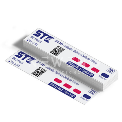 Fotografia indicador químico para ETO (Óxido de Etileno) Stericontrol.