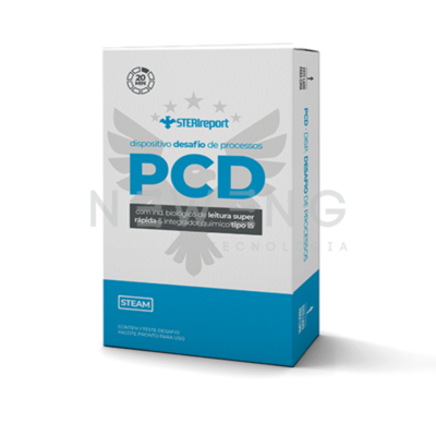 Fotografia pacote teste desafio 20 minutos com indicador biológico de leitura rápida e integrador químico tipo i5.