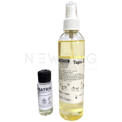Fotografia solução em spray Batrik para remover cola de equipamentos e materiais.